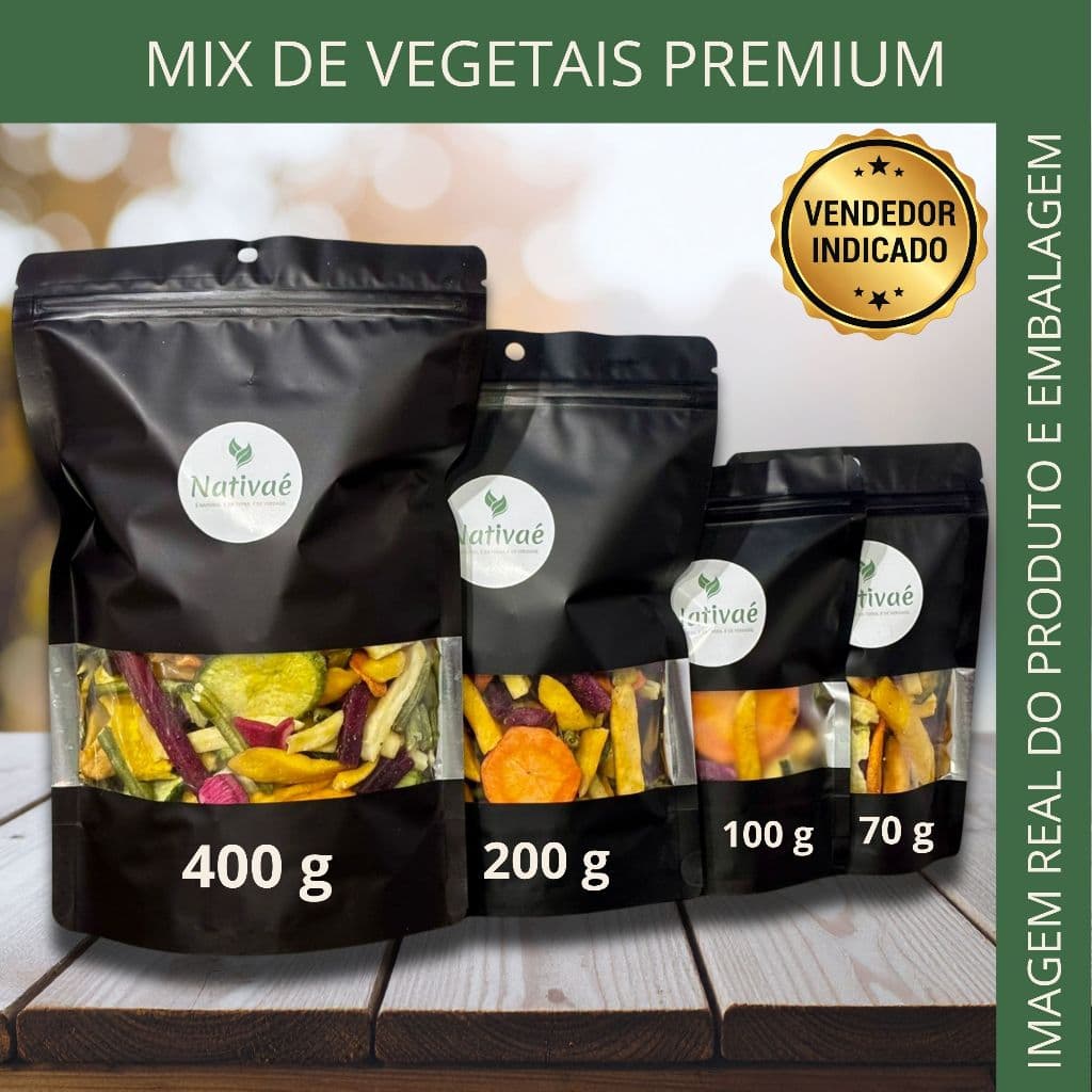 Mix De Vegetais Premium Crocante Natural Snack Saudável Nativaé 70g 100g 200g 400g