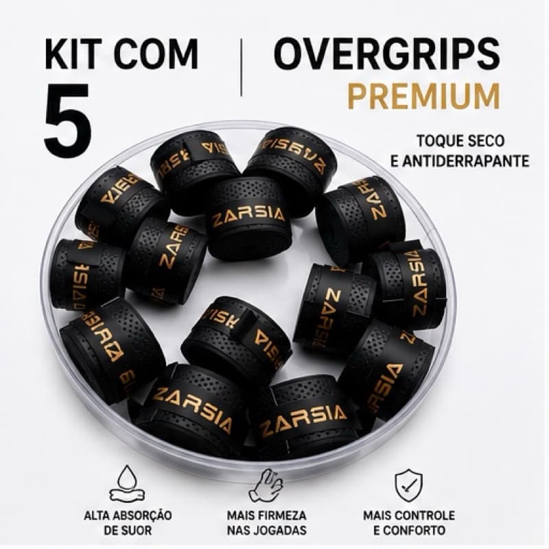 5 Overgrip Fita Super Grap Seca Raquete Beach Tennis