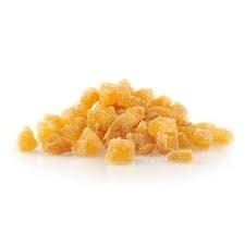 Gengibre Glaceado em Cubos a Granel Fruta Desidratada Snack Saudável
