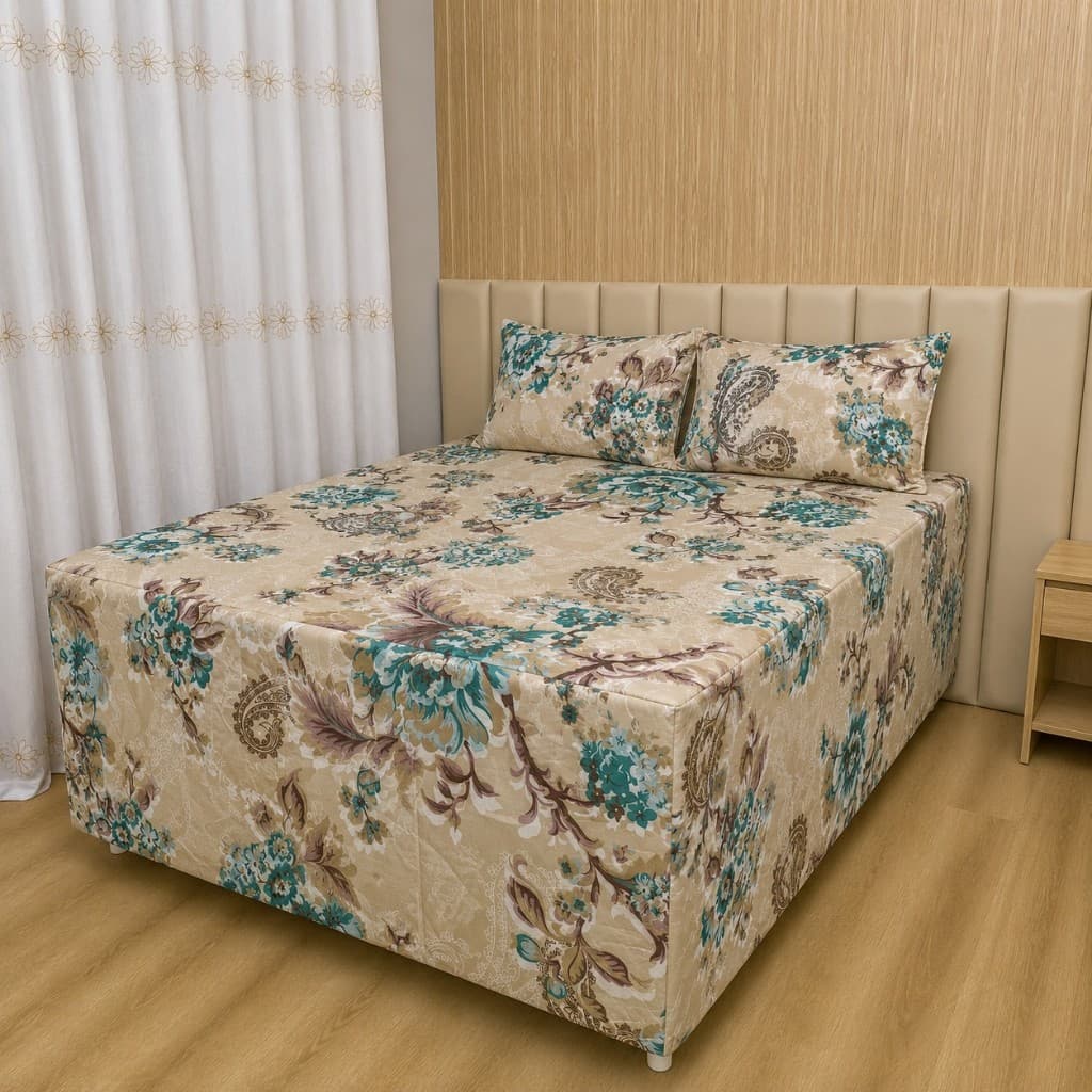 Jogo de Cama Luva Casal Box Percal 100% Algodão 400 Fios Com Elástico Antialérgico