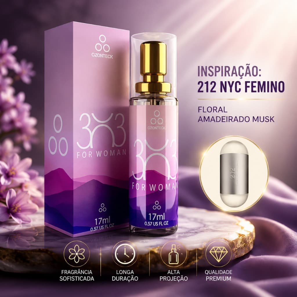 Perfume 303 For Woman 17ml Ozonteck| Alta Fixação| Perfume importado| Feminino| Original| Elegante