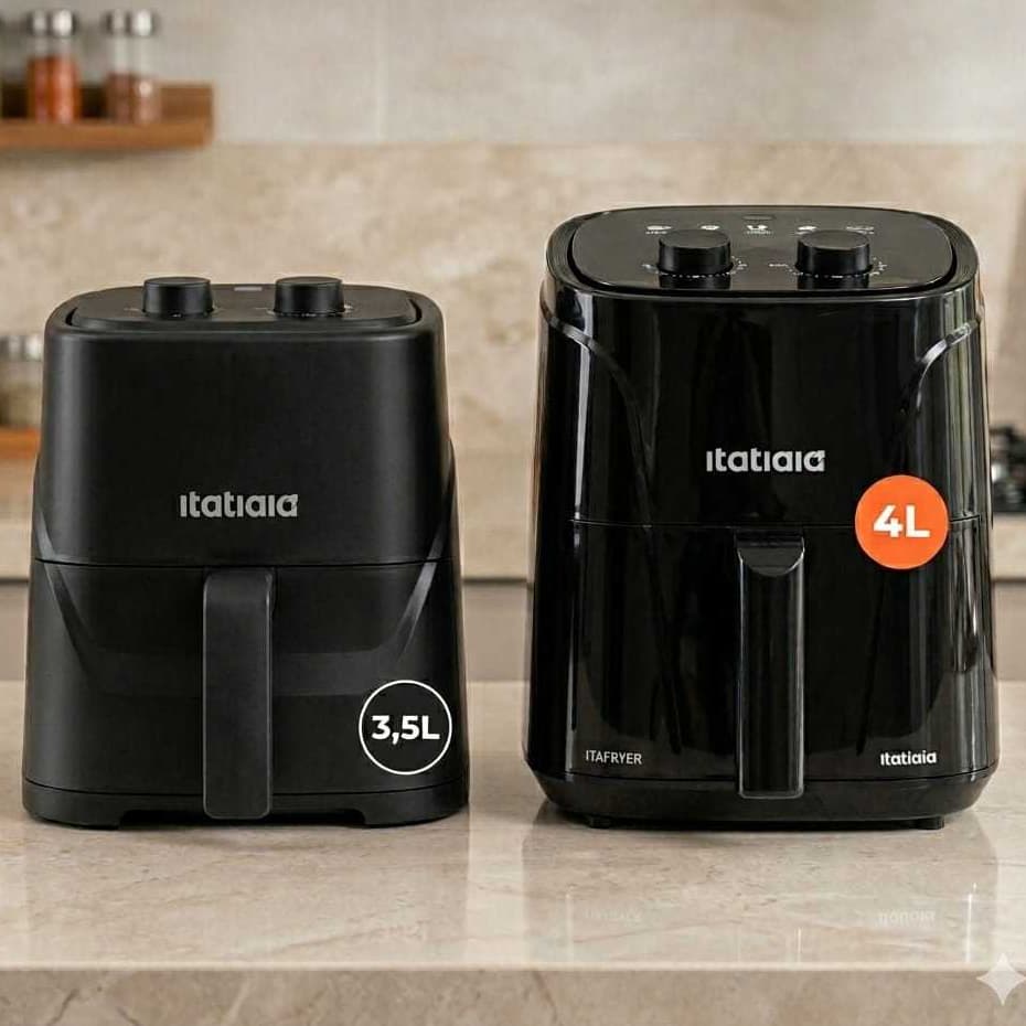 Air Fryer Itatiaia 3,5L Ou 4L 127V Fritadeira Elétrica Sem Óleo Timer 200°C
