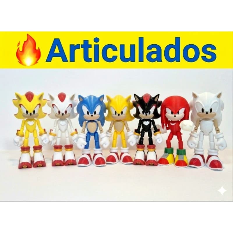 Bonecos Sonic Articulados Colecionáveis Shadow Knuckles Unidade Kit