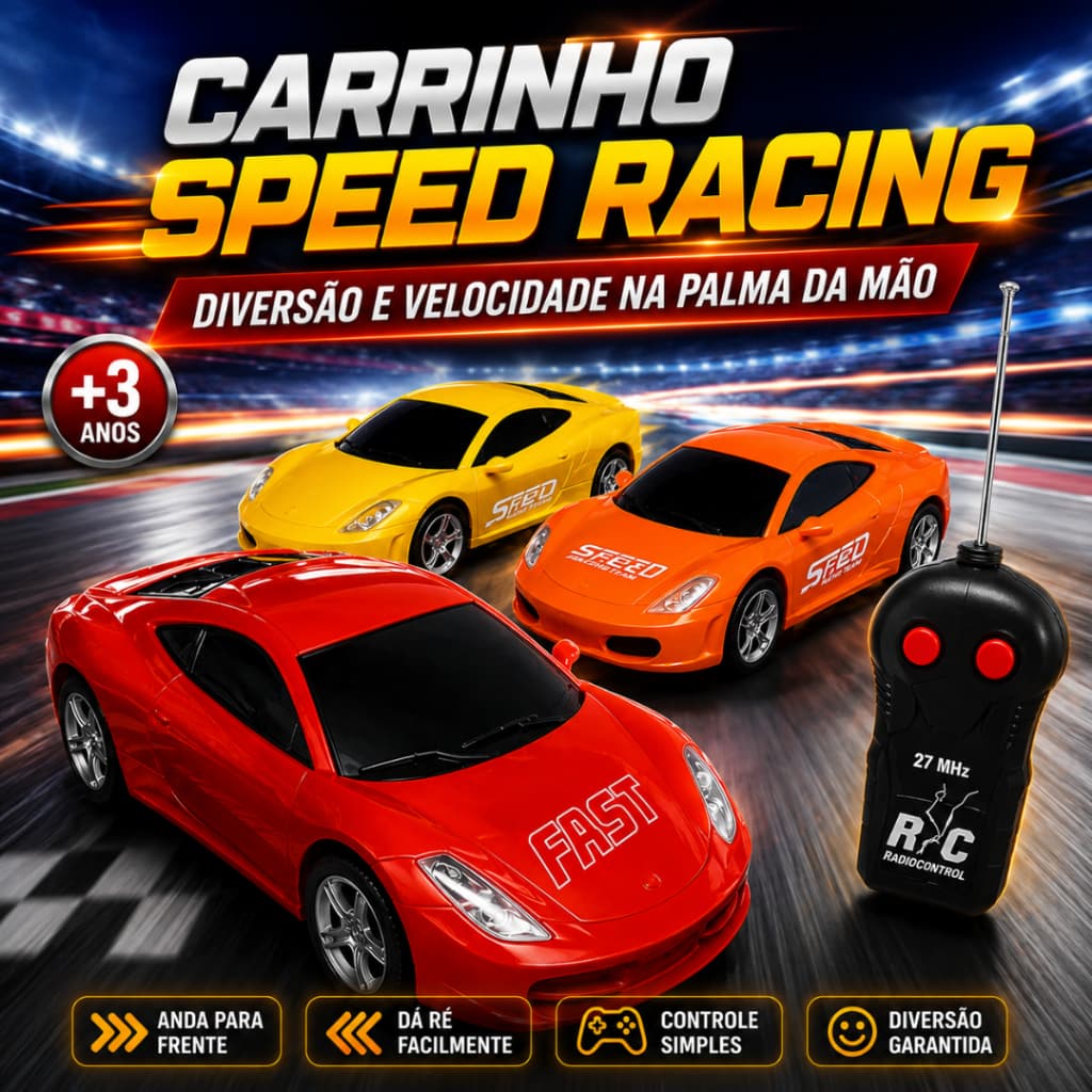 Carrinho de controle remoto menino infantil brinquedo Speed Racing corrida