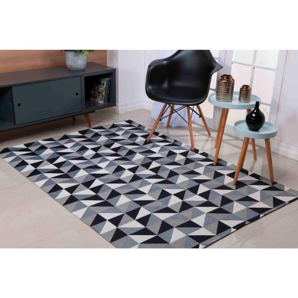 Tapete Jacquard Sala 2,00 m x 1,40 m Antiderrapante Geométrico Sala Escritório Quarto Decorativo