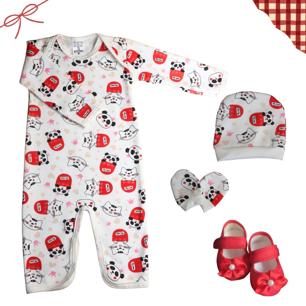 Kit Enxoval Bebê 4 Peças Confortável Quentinho Ideal Para Inverno