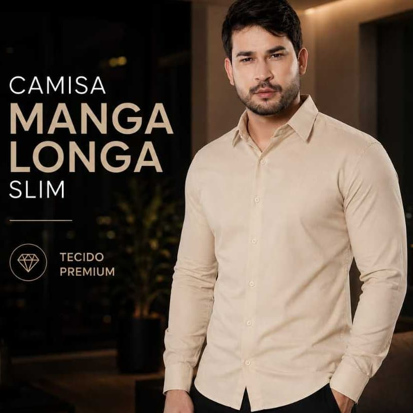 Camisa Social Masculina Slim Algodão Premium Alfaiataria Luxo