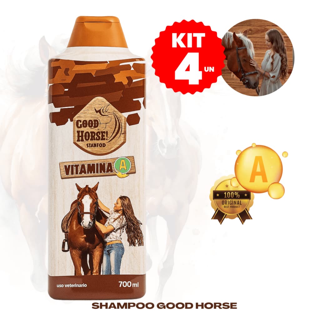 Kit 4 Un. Shampoo para Cavalos Good Horse Vitamina A 700ml
