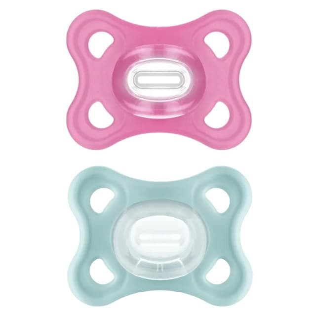 Kit 2 Chupetas MAM Comfort 100% Silicone 0 a 6 meses Rosa e Neutra CH10222
