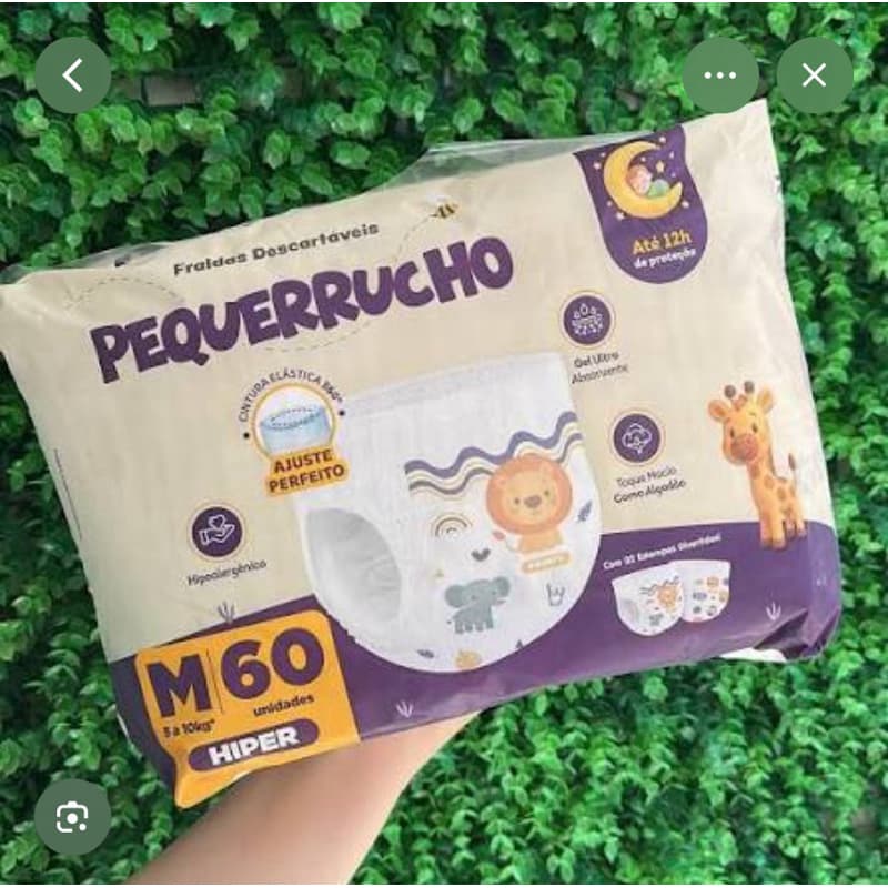 Fralda Shortinho Pacotão Piquetucho/Pequerrucho M60/G48/XG42/XXG40