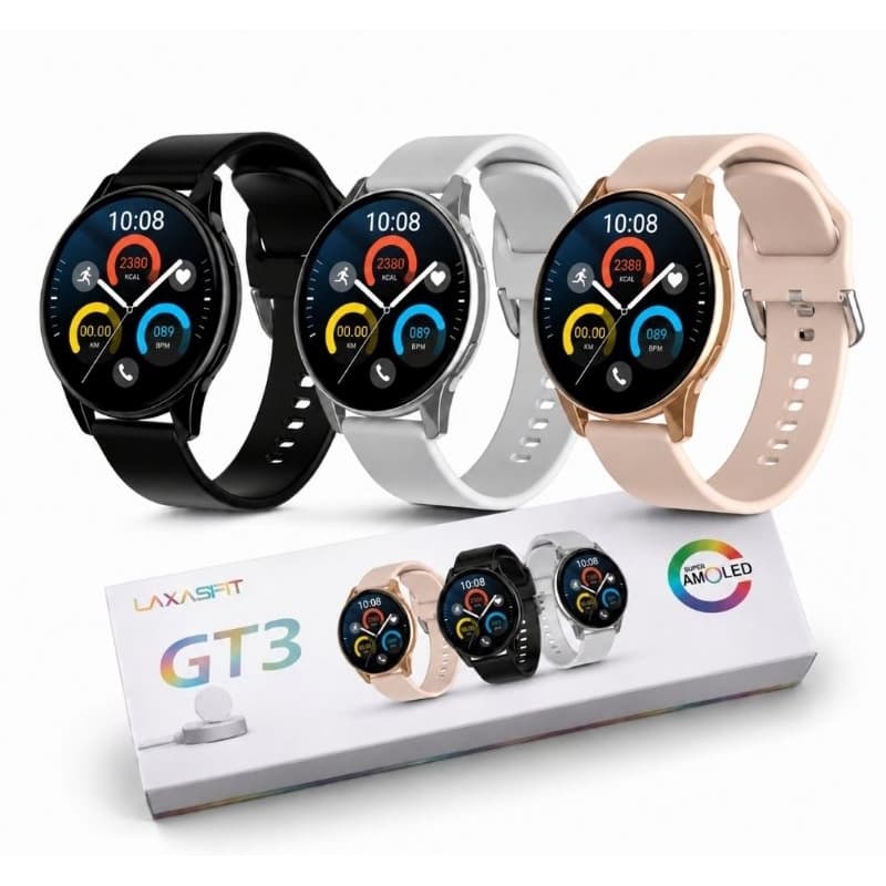 Relógio inteligente  Smartwatch Redondo GT3 pro tela Amoled notificações modo esportes Monitor cardíaco ligações