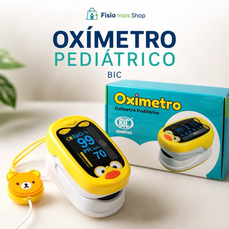 Oxímetro de Dedo BIC Infantil Alta Precisão e Display Inteligente - Amarelo