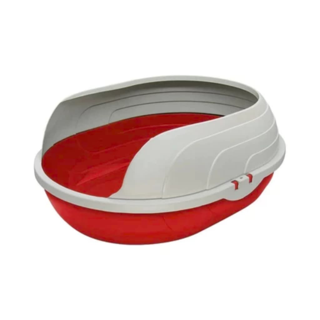 Caixa de Areia Sanitária Bandeja Higiênico Com arco para Gato Furacão Pet Vermelho