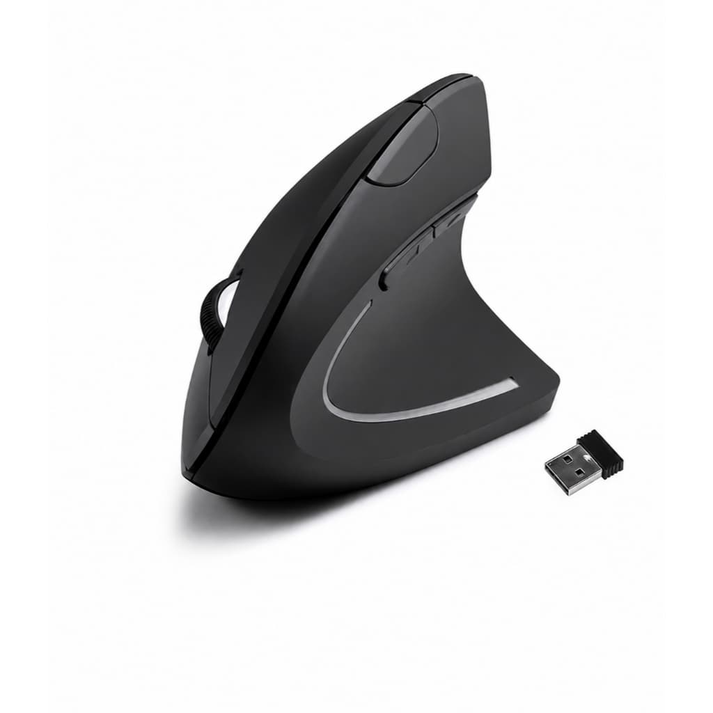 Mouse Vertical Ergonômico Sem Fio USB 2.4GHz 1600 DPI Ajustável para Notebook PC HOMEFISH