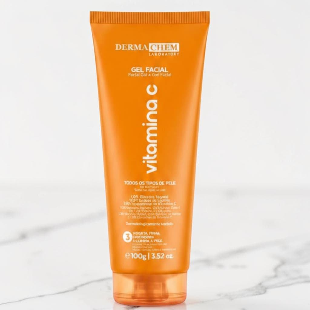 Gel Facial Anti-Idade Vitamina C 100ml Dermachem | Hidratação e Firmeza da Pele