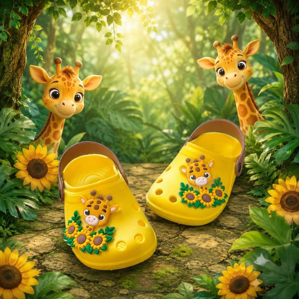 Calçados emborrachados infantil girafinha delicada leve macio  confortavel escolas passeios lazer ..