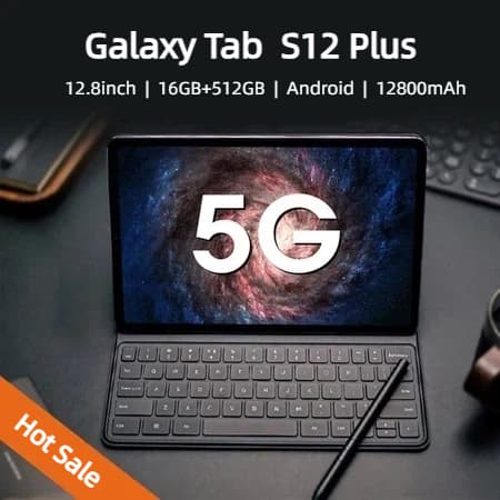 [Alto-falante bluetooth grátis] Tablet S12Plus 12,8 polegadas 12800mAh 16GB+512GB Android Tablet 5G WiFi Dual SIM