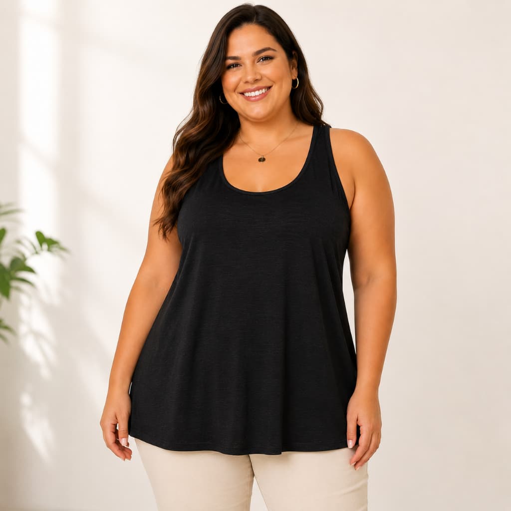 Regata Feminina Plus Size Academia Fitness Costa Nadador Estilo Bata Soltinha Treino Confortável G1 G2 G3 G4
