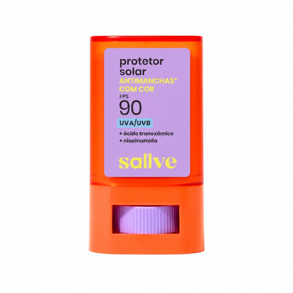 Protetor Solar Bastão com Cor Antimanchas FPS 90 15g Sallve