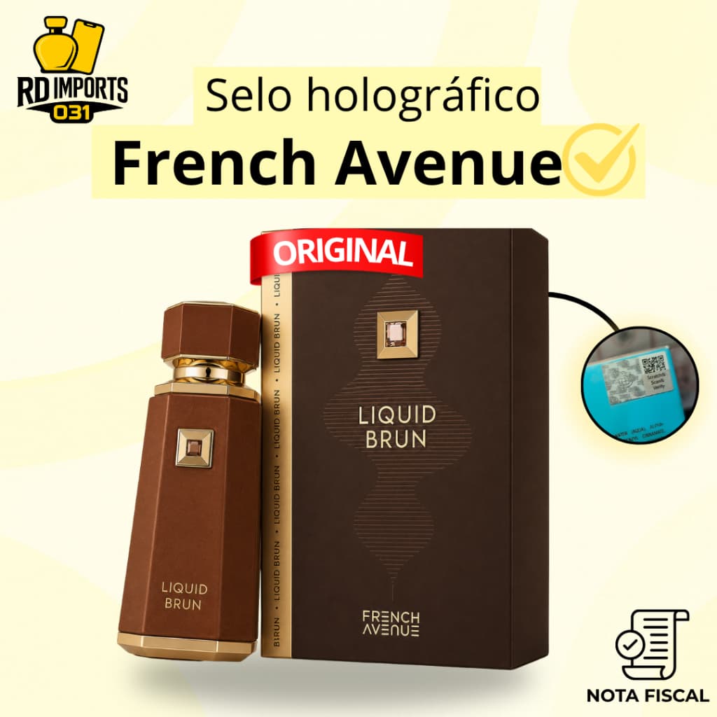Perfume Árabe Liquid Brun French Avenue Edp 100ml Masculino Original Importado Selo holográfico e NF