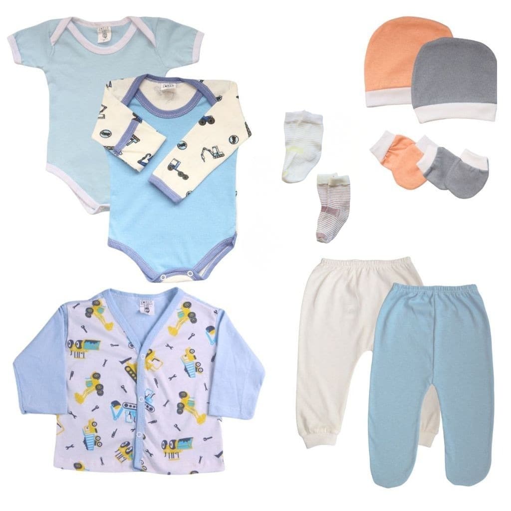 Kit Enxoval Bebê 11 Peças Algodão Menino e Menina