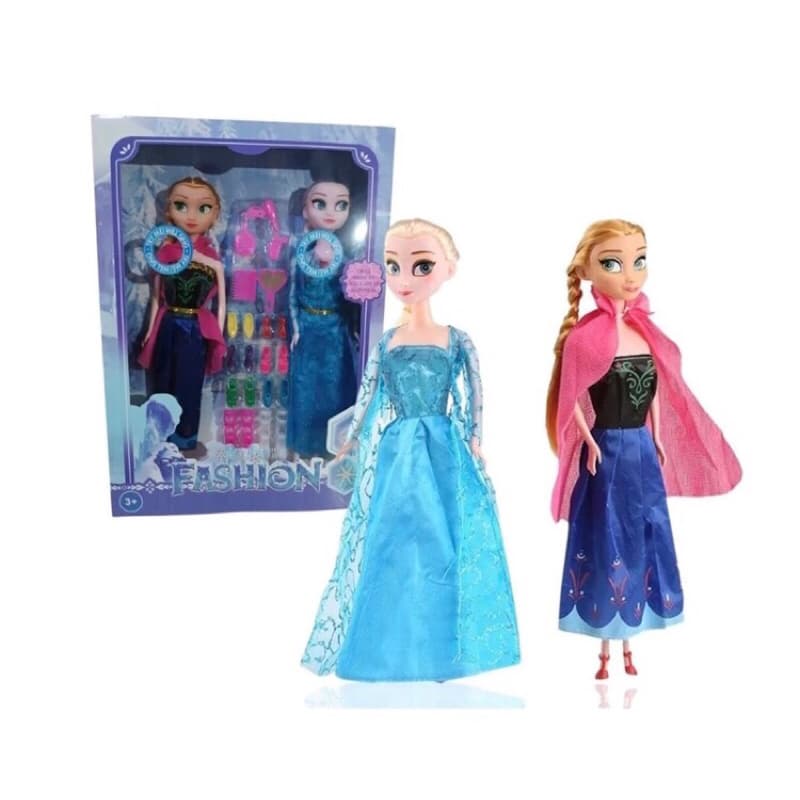 Boneca Frozen Musical Kit 2 Bonecas Elsa e Anna e Acessórios Articulada Musical
