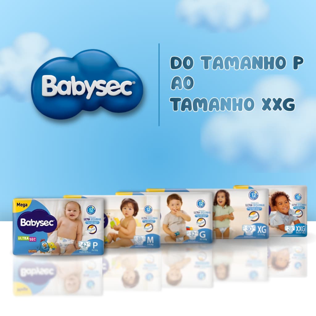Fraldas Descartáveis Infantil Babysec Ultrasec - Mega Galinha Pintadinha P/M/G/XG/XXG