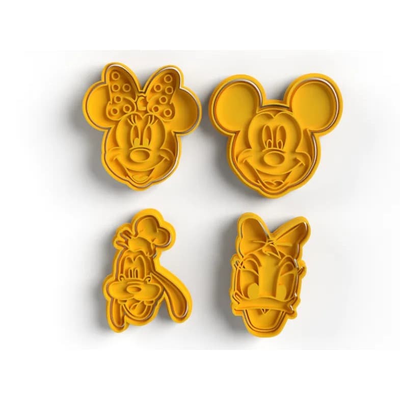 Kit com 4 Cortadores Mickey | Biscoitos | Cookies | Pasta Americana | Massinha de Modelar