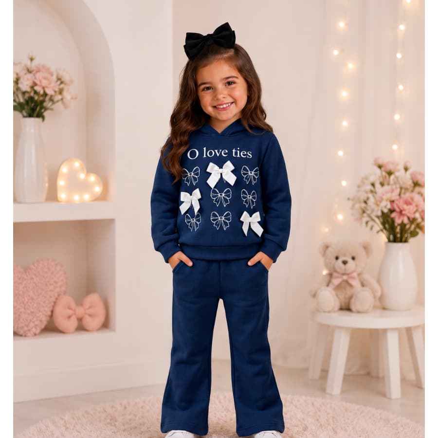 Conjunto moletom Infantil lacinho menina