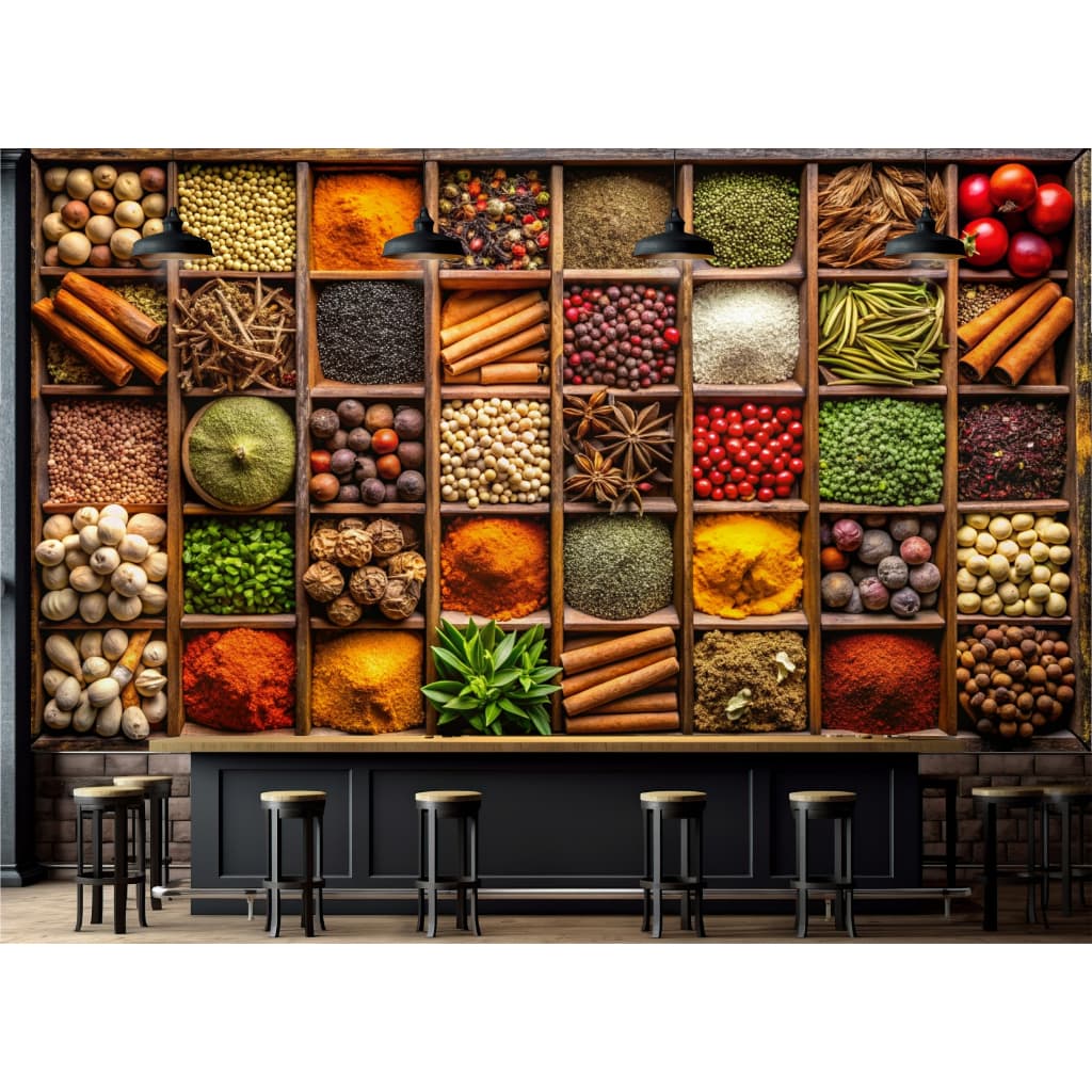 Papel de Parede Tempero Culinária Receita Especiarias Temperos Condimentos Decoração Cozinha  #01