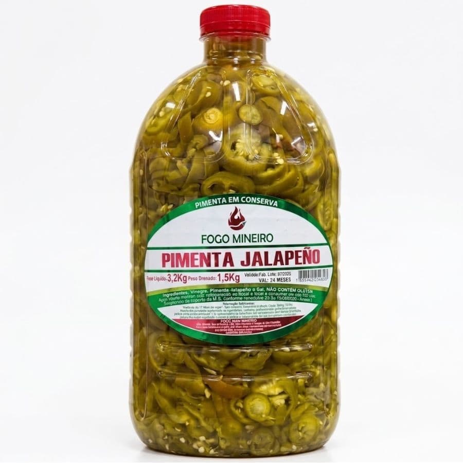 Pimenta Jalapeño Verde Conserva Balde Gourmet 3,2kg