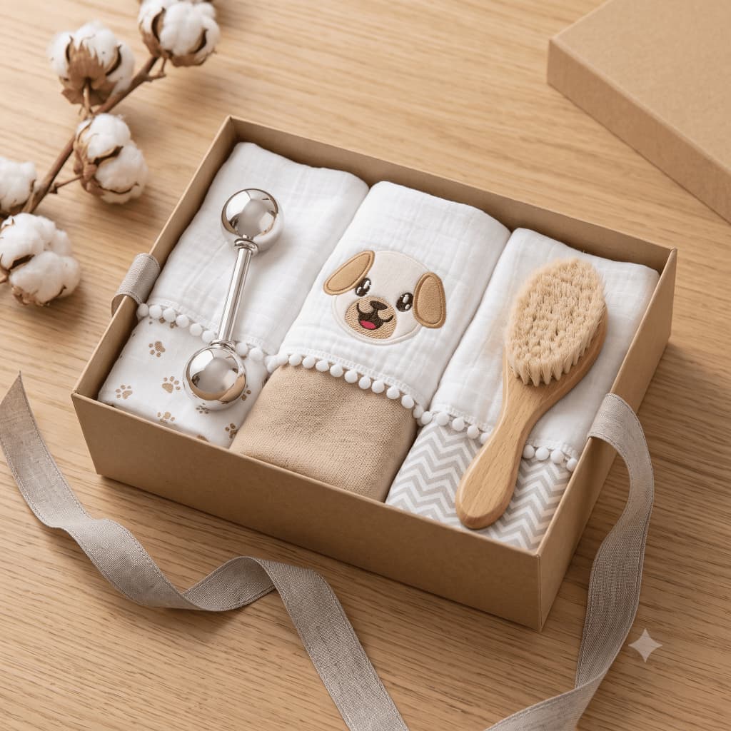 Kit Fraldinhas De Boca Paninho Para Bebê 3 Peças Menino 100% Algodão Miguel Baby Enxovais
