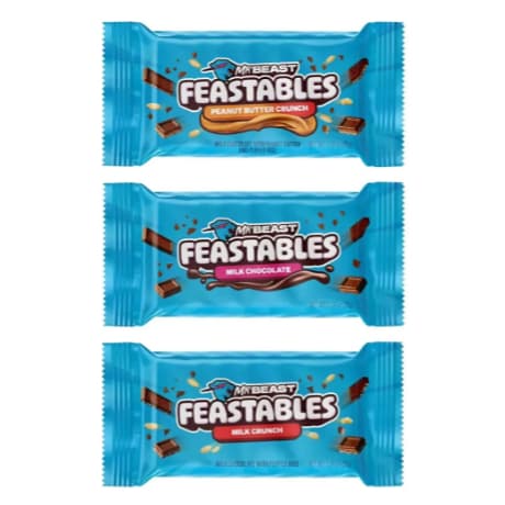 Kit 3 Chocolate Mr Beast Feastables 35g 3 Sabores Importado