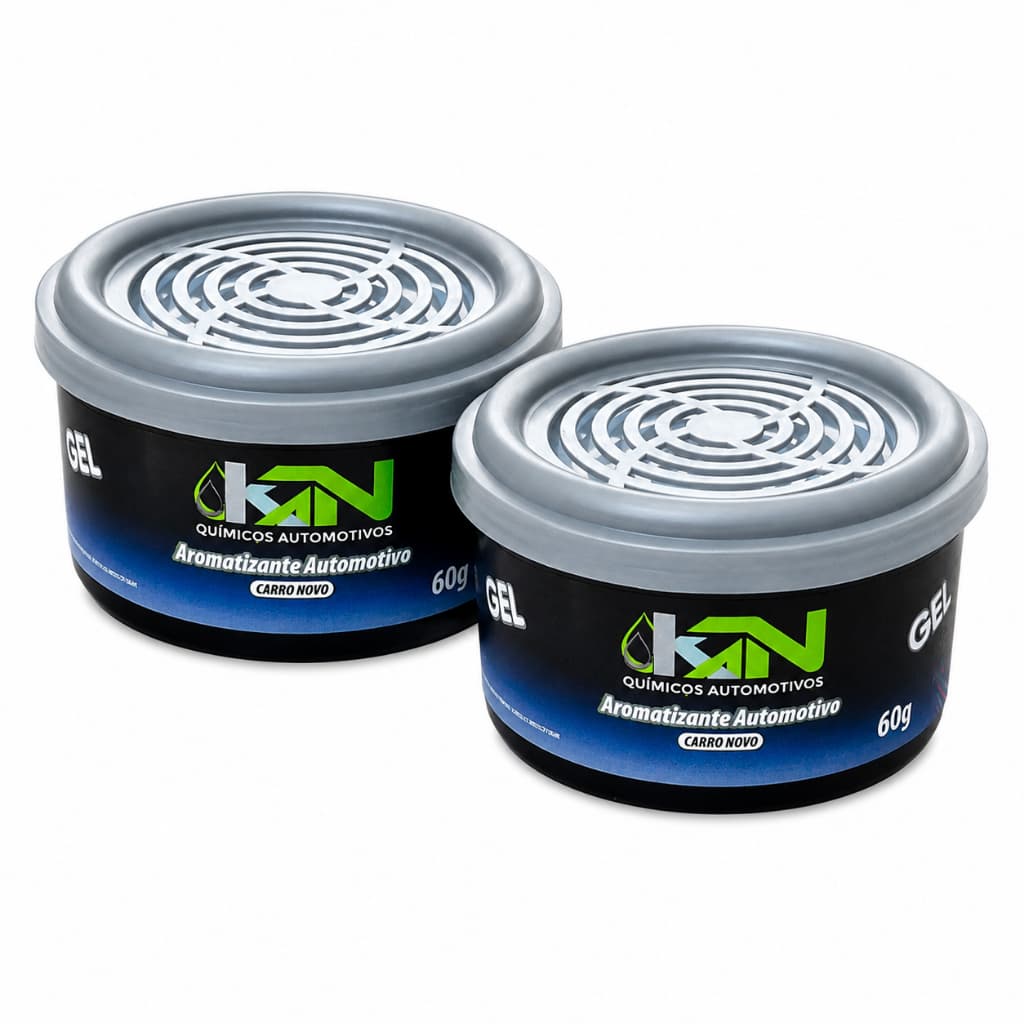Kit 2 Cheirinho Carro Novo em Gel Aromatizante Veiculo KN 60g Aroma Carro Novo Automotivo Fragrancia