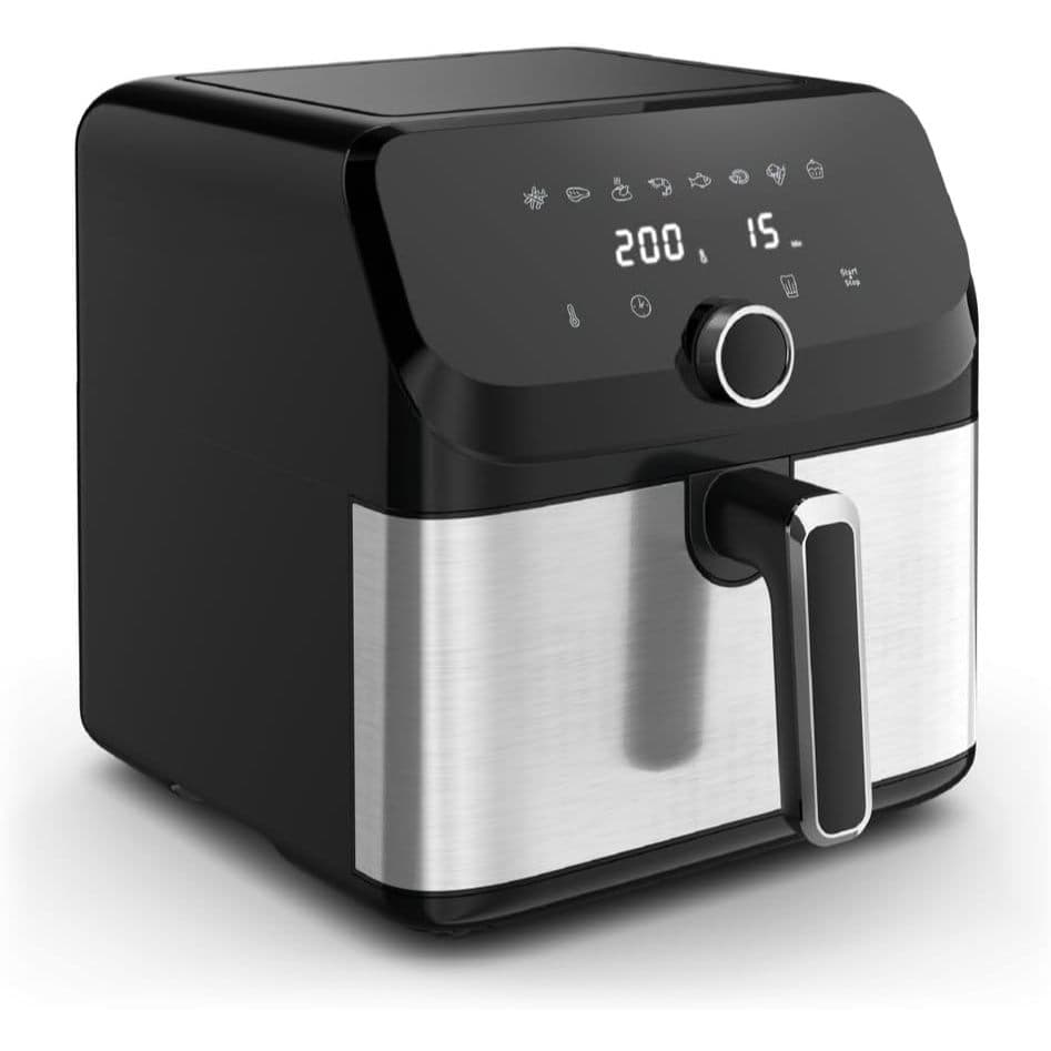 Fritadeira Elétrica Arno 7,5L Air Fryer Sem Óleo Expert Maxxi AFD7 8 Programas Painel Digital Inox