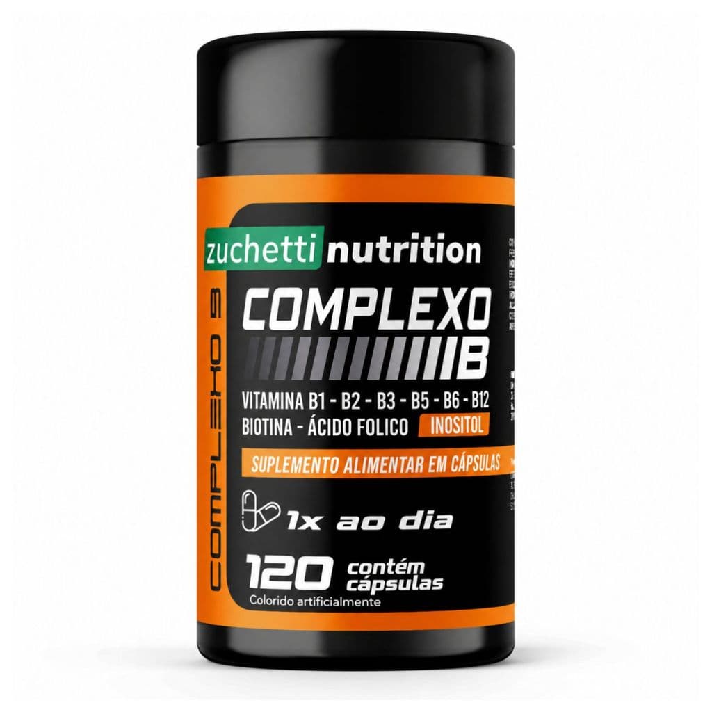 Complexo B Concentrado 120 Capsulas Vitaminas ( B1 B2 B3 B5 B6 B7 B9 B12 ) Zuchetti nutrition
