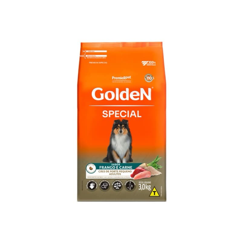 Ração Para Cachorro PremieR Pet Golden Raças Pequenas 3Kg - Ração Cachorro