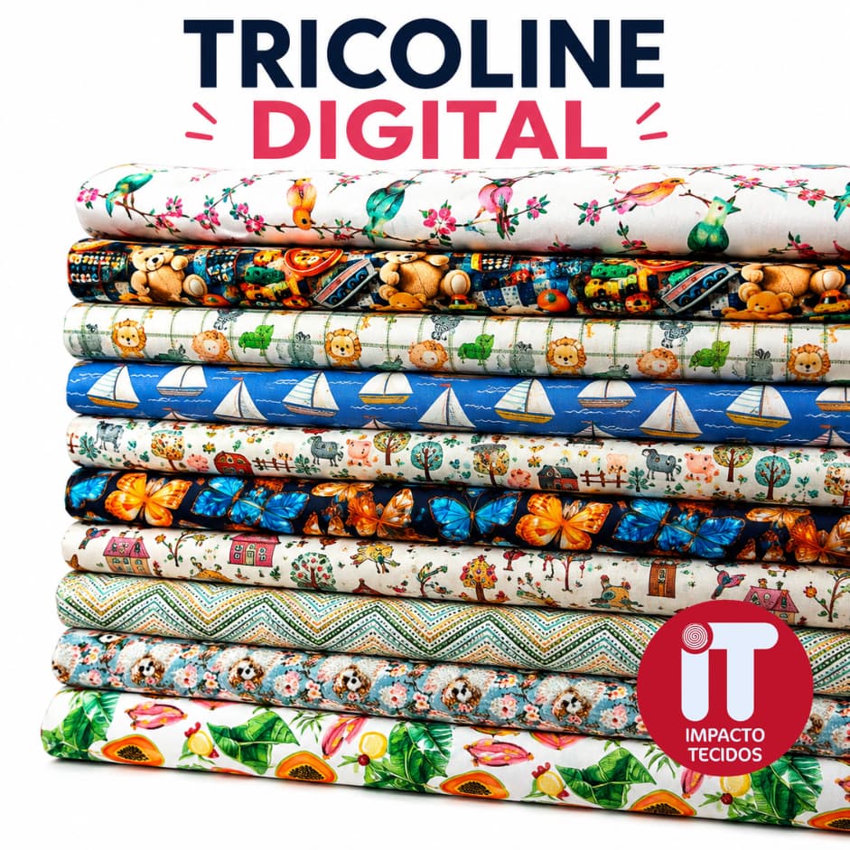 Tecido Tricoline Digital Estampado 100% Algodão 50cm x 1,50m Para Patchwork Costura Decoração Artesanato Est 1 a Est 50