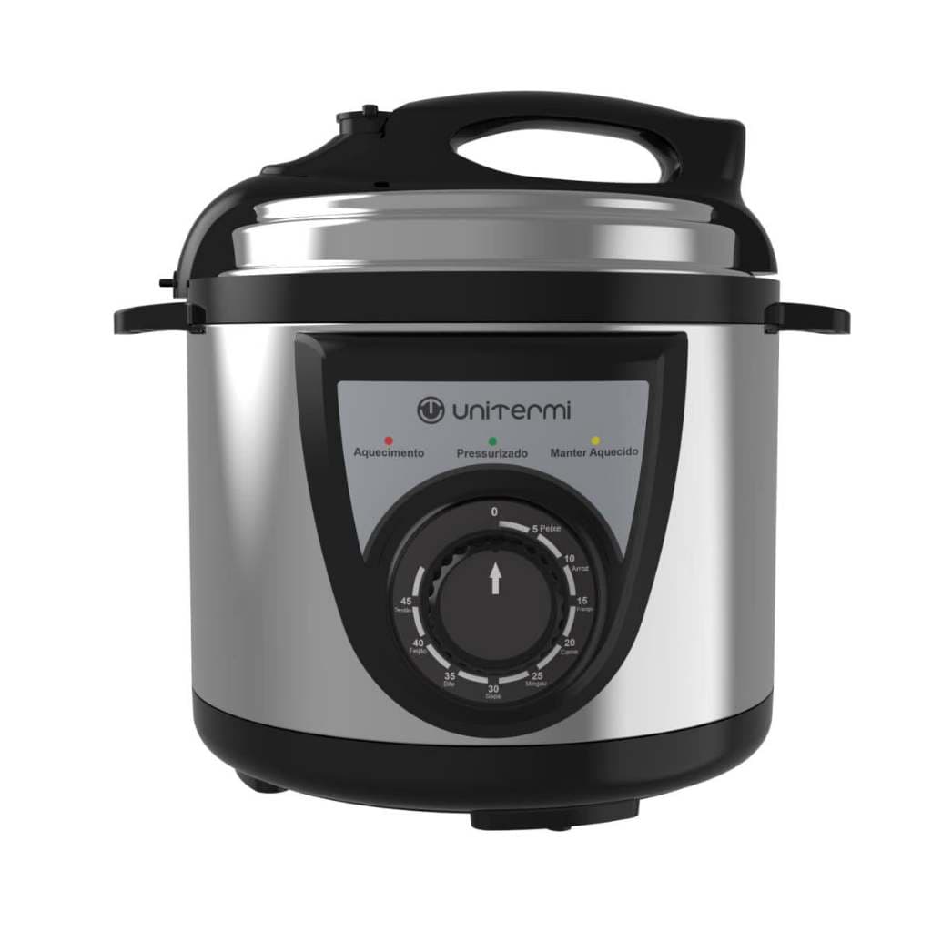 Panela Elétrica de Pressão Digital inox 4L Unitermi 800W Inox Anti-anderente Tensão 220V