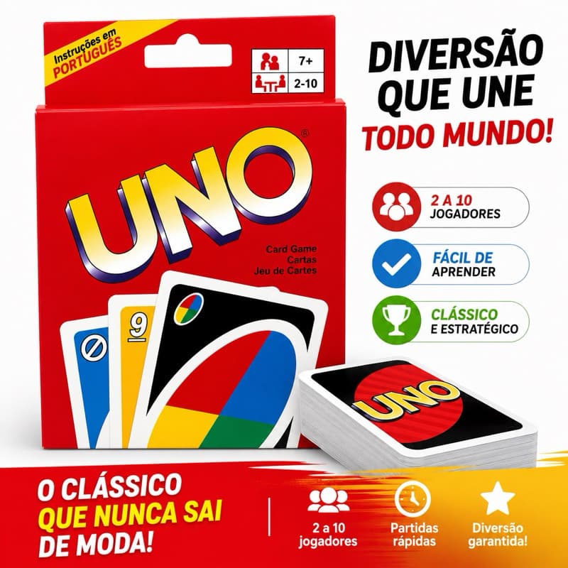 Baralho UNO Clássico – Diversão Garantida para Toda a Família!