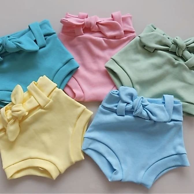 kit 2 peças Shorts tapa fralda bebe menina tampa fralda 100% algodão suedine com elastano