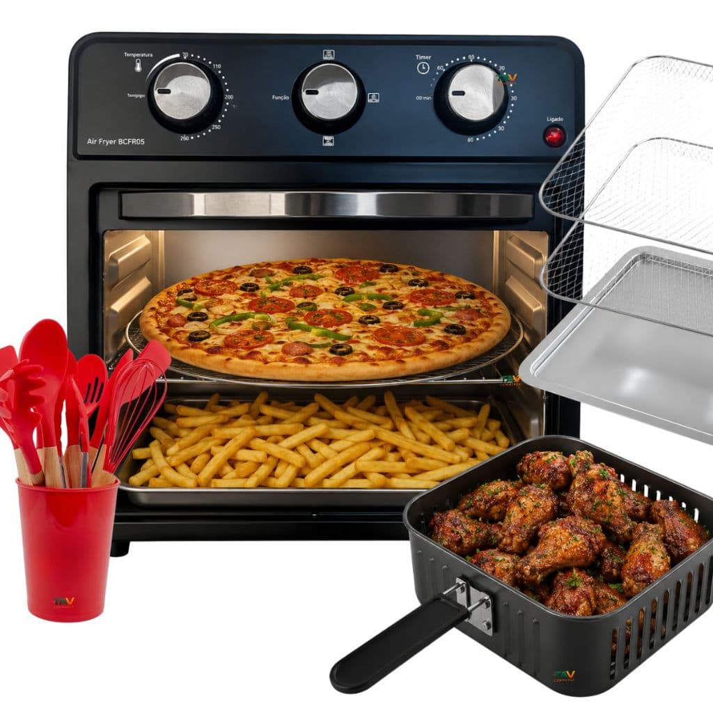 AIR FRYER BRITÂNIA BELLA CUCINA 12L FRITADEIRA SEM ÓLEO + KIT COLHER BRINDE