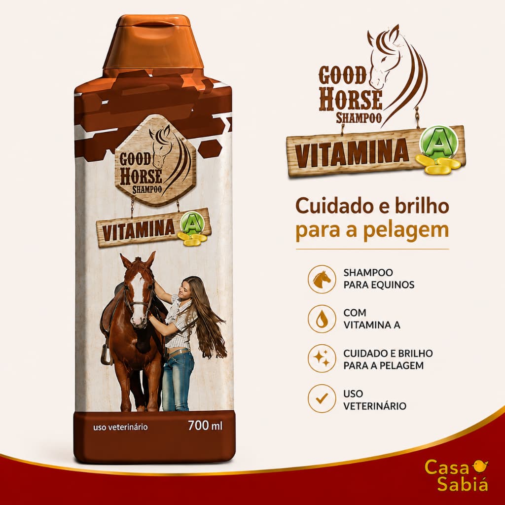 Shampoo Good Horse com Vitamina A 700ml para Cavalos
