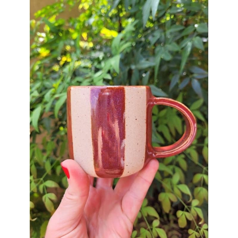 Caneca Orgânica Cerâmica Manual Artesanal 200 ml Cafe Expresso Cha