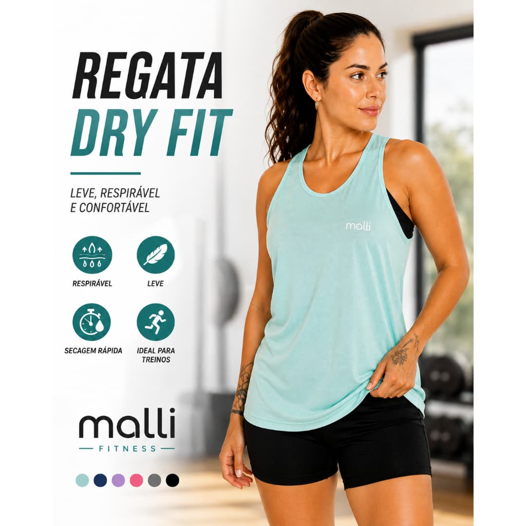 Regata Blusa Feminina DryFit Academia Treino Corrida Fitness Esportiva