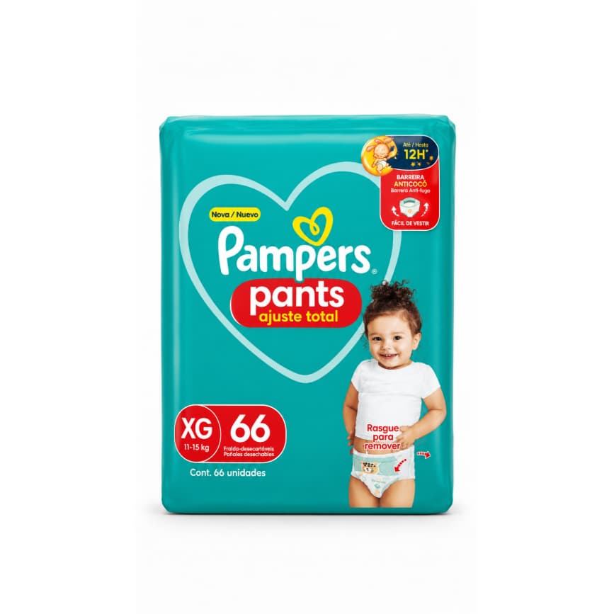 Fralda Descartável - Pampers Pants Ajuste Total - XG 66 Unidades Original