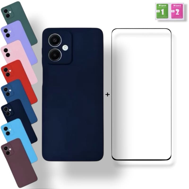 Kit Capa Para Samsung Galaxy A07 + Película De Cerâmica Capinha Aveludada