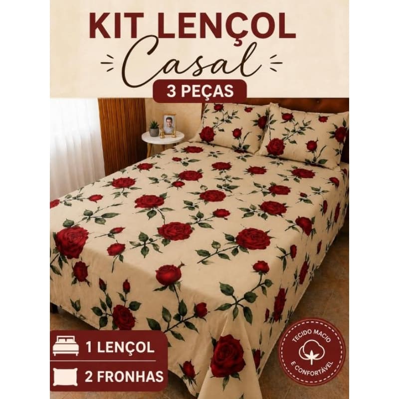 Jogo de Lençol Casal e solteiro Com Elástico Estampado micropercal!!