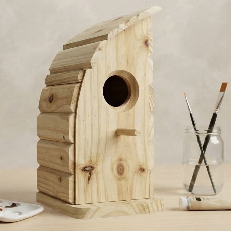 Casinha de passarinho de madeira para decorar