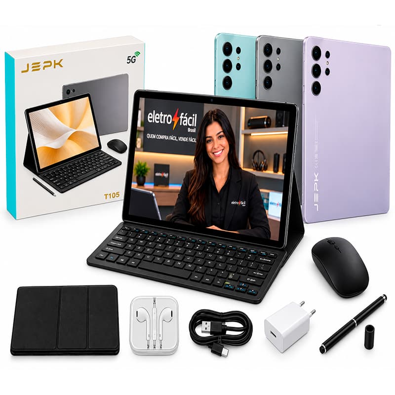Tablet JEPK T105 10.1 8GB 512GB Android 14 5G Kit Completo